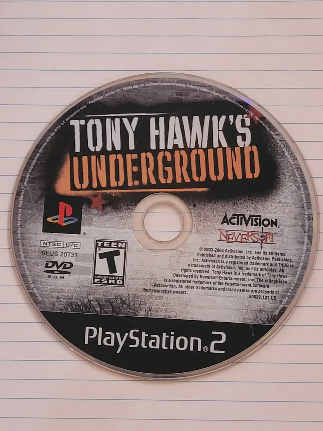 Tony Hawk's Underground PlayStation 2 Game
