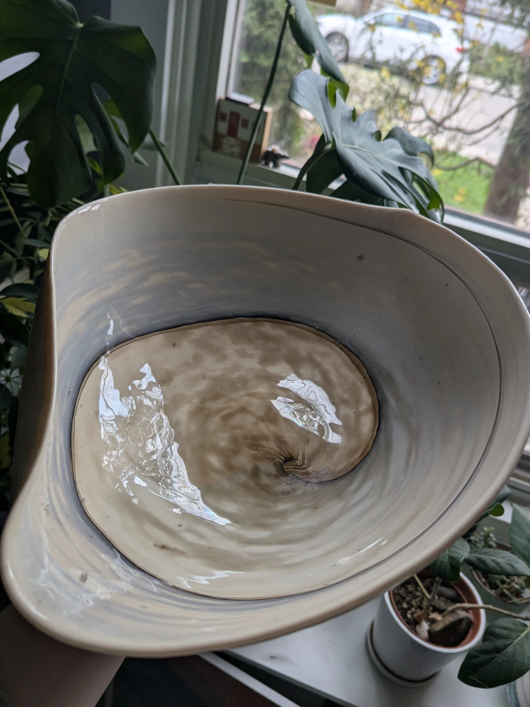 Large Swirl Decorative Bowl Vase