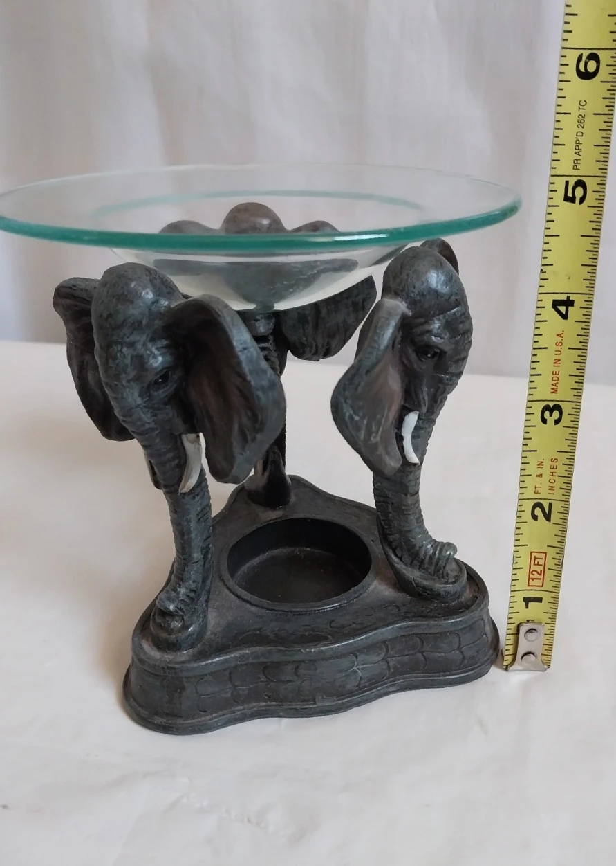 Elephant Design Oil Burner with Glass Dish. Fixed price. - photo 4