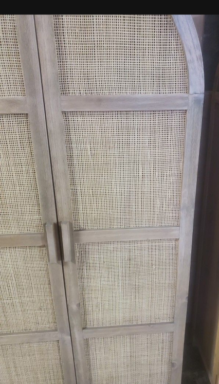 Rattan BOHO Storage Cabinet, 2-Door,(New) - photo 3