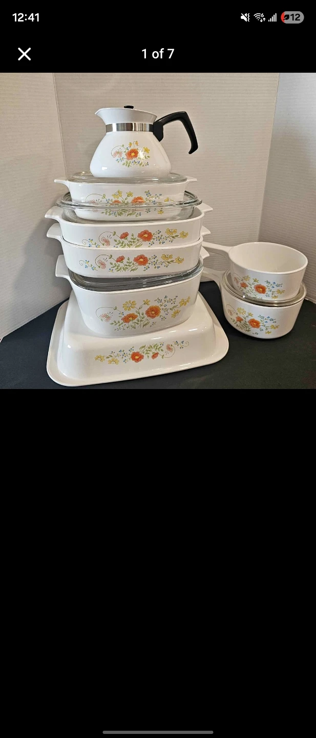 Corelle Corning Ware Wildflower Casserole Dish Set with Teapot
