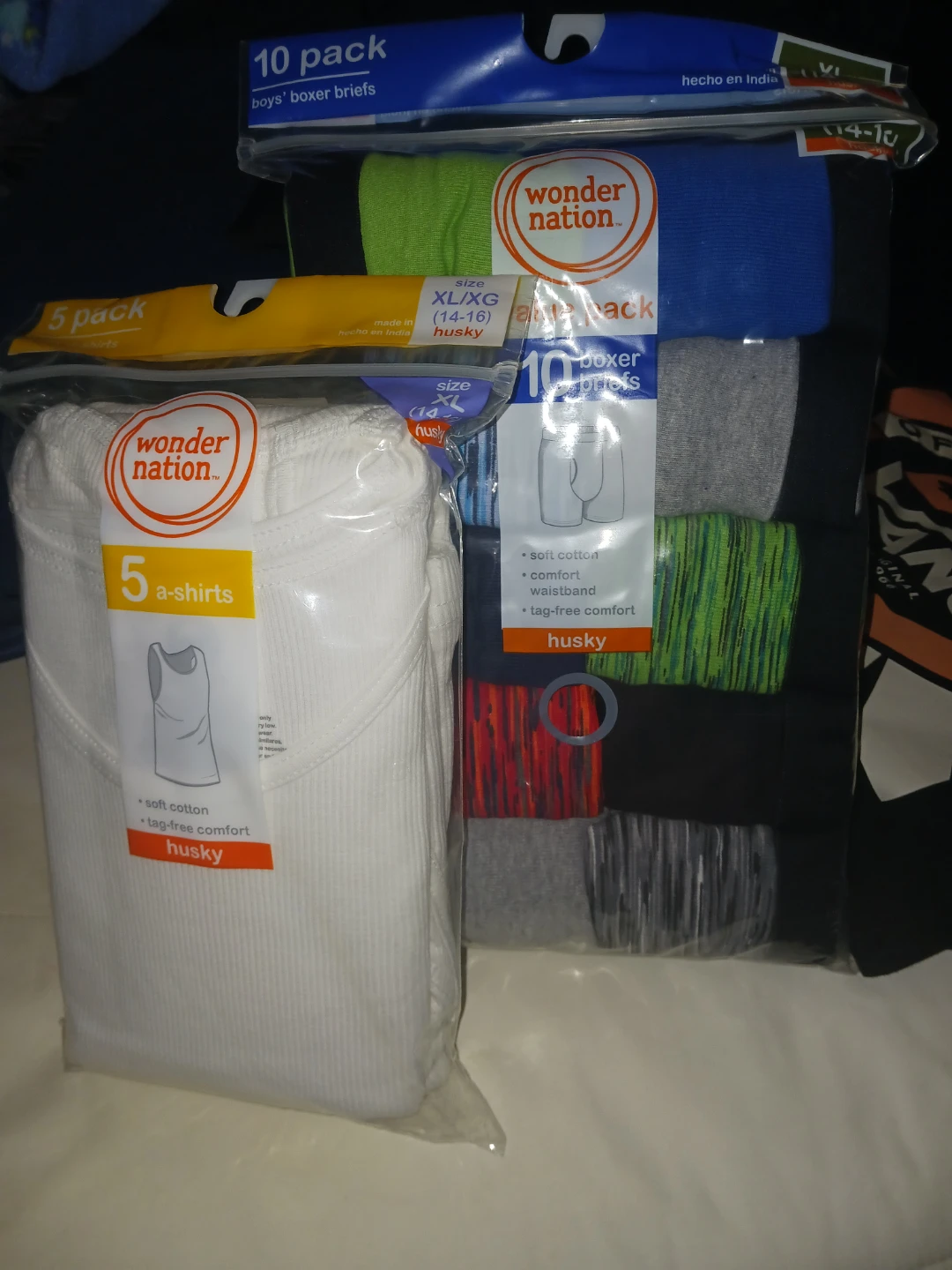 Wonder Nation Boys Boxer Briefs and A-Shirts Bundle (XL/Husky)