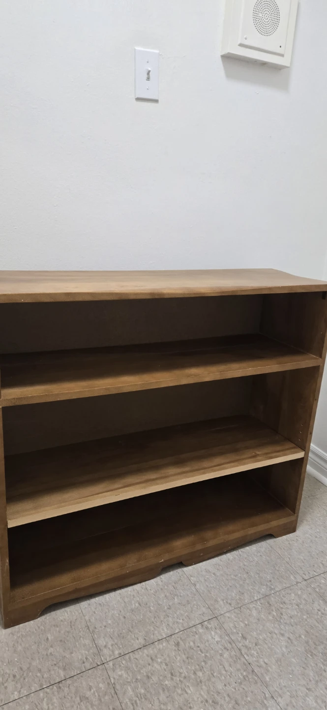 Wooden 3-shelf bookcase