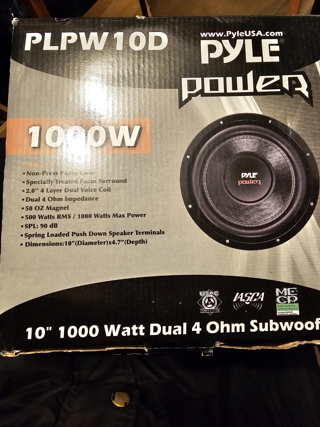 2 Pyle PLPW10D 10" 1000 Watt Dual 4 Ohm Subwoofer