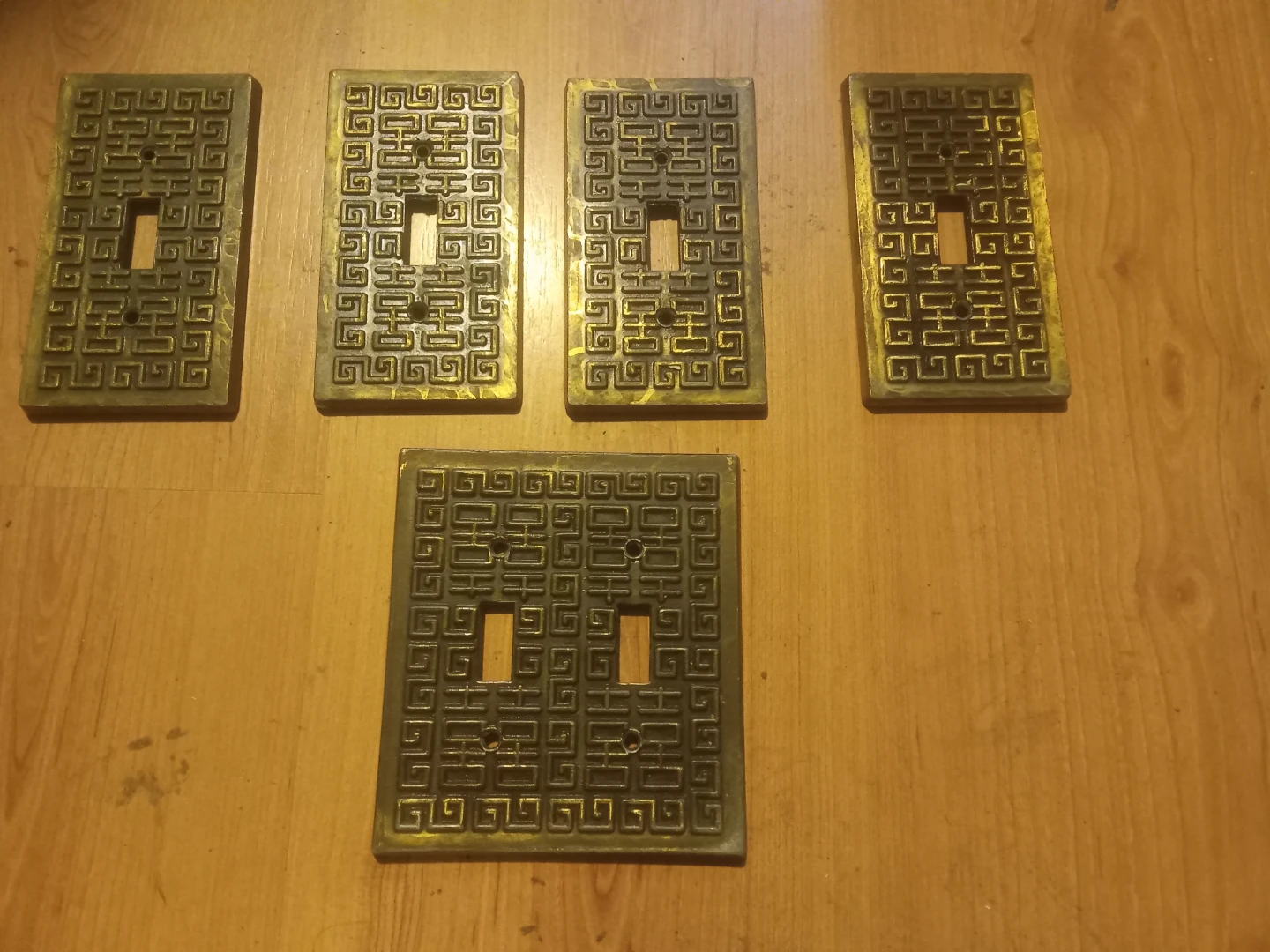 Decorative Metal Light Switch Plates (Set of 5) vintage