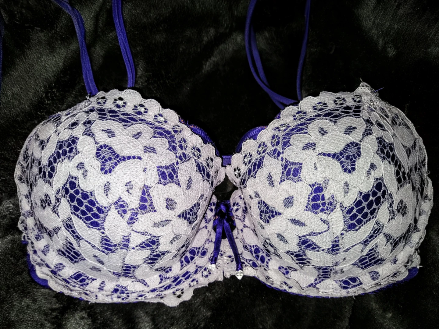 Victoria's Secret Bra 34B Purple/ Indigo Lace Very Sexy Balconet - photo 3