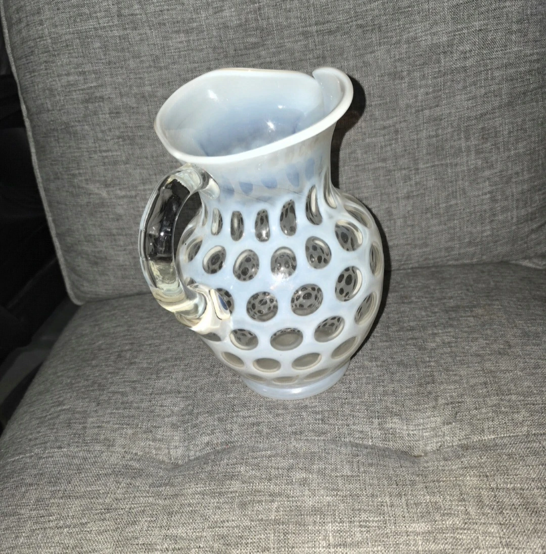 Opaline Glass Pitcher with Cutout Pattern - photo 4