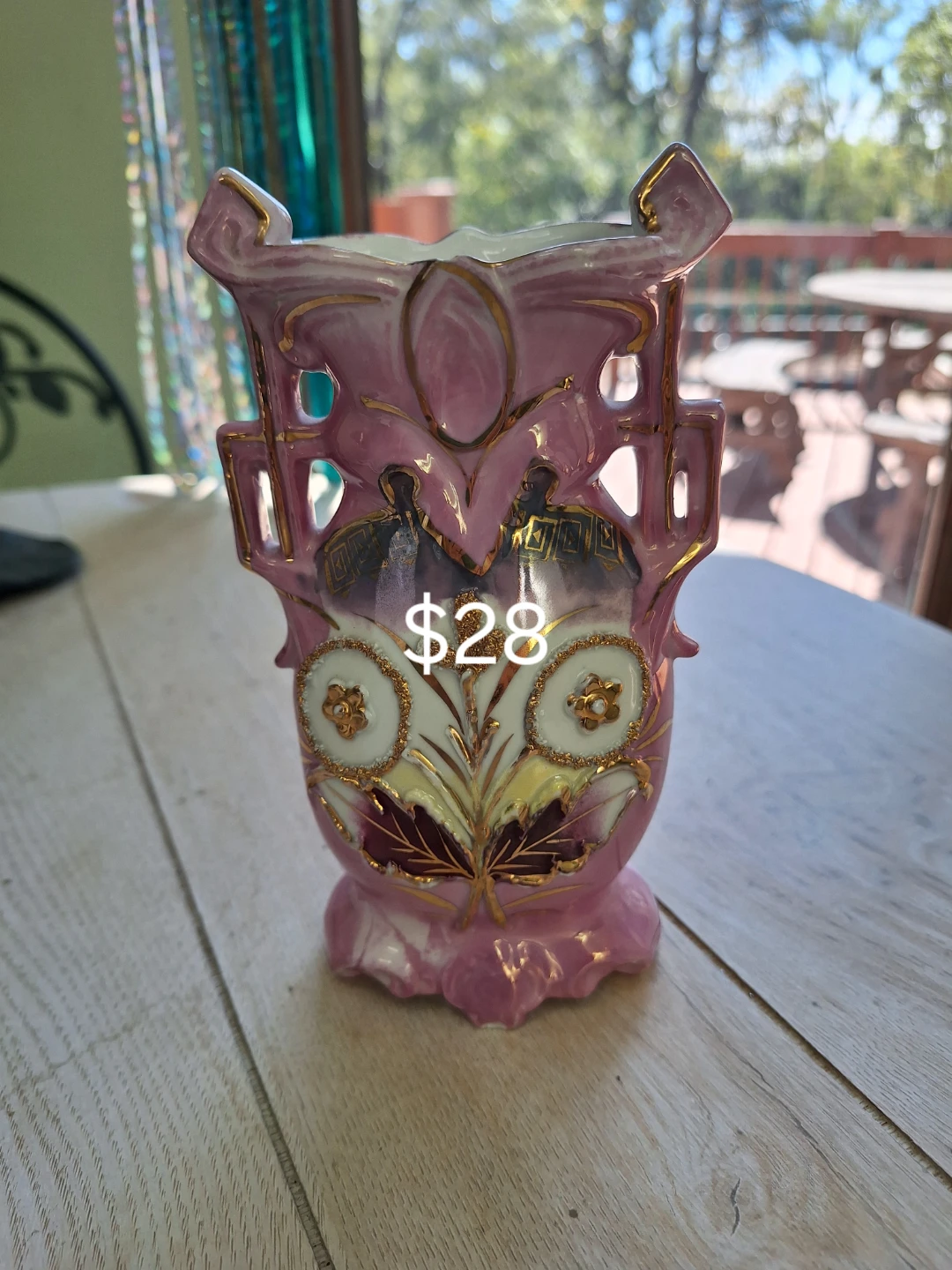 Pink Porcelain Vase with Gold Accents - Made in Germany - photo 2