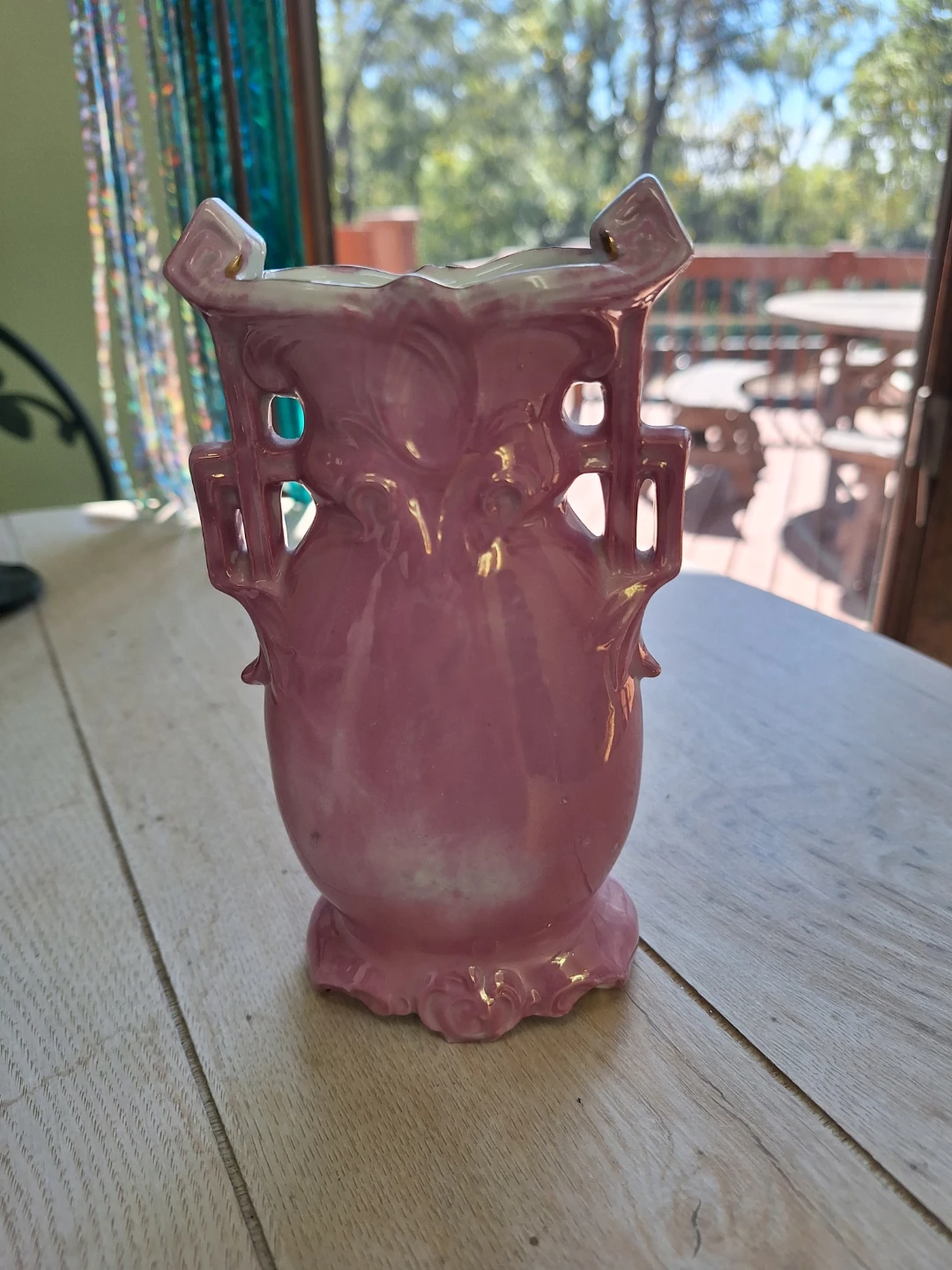 Pink Porcelain Vase with Gold Accents - Made in Germany - photo 4
