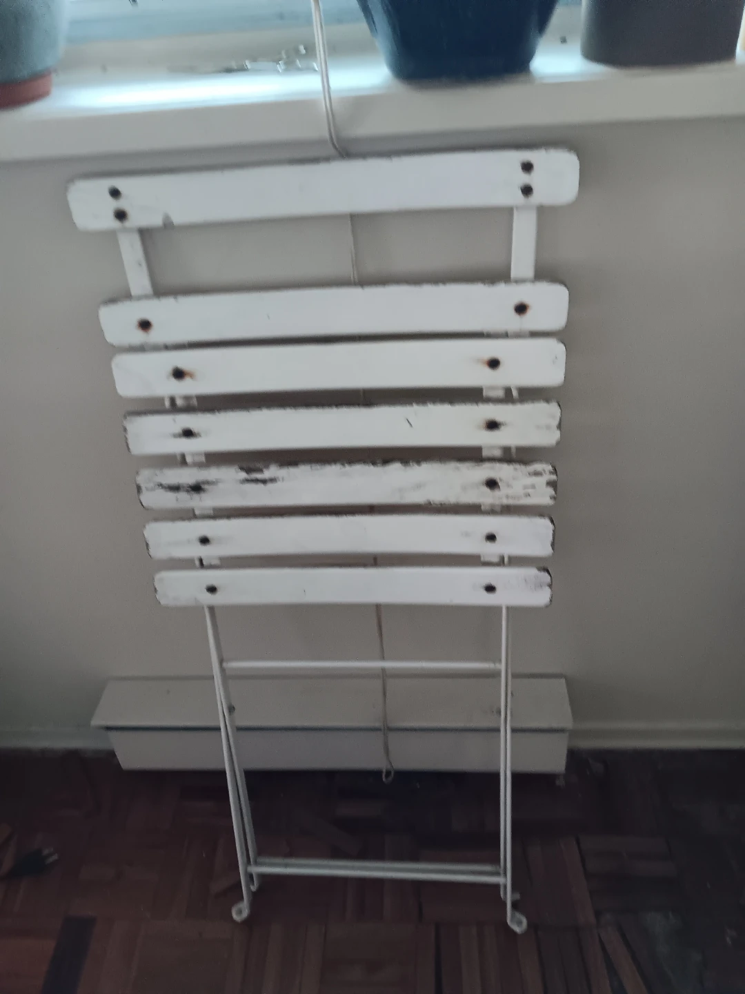 White Folding Slatted Chair - photo 2