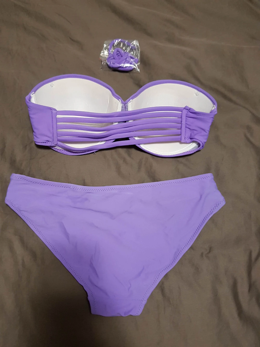 Purple Bandeau Bikini Set size small - photo 2