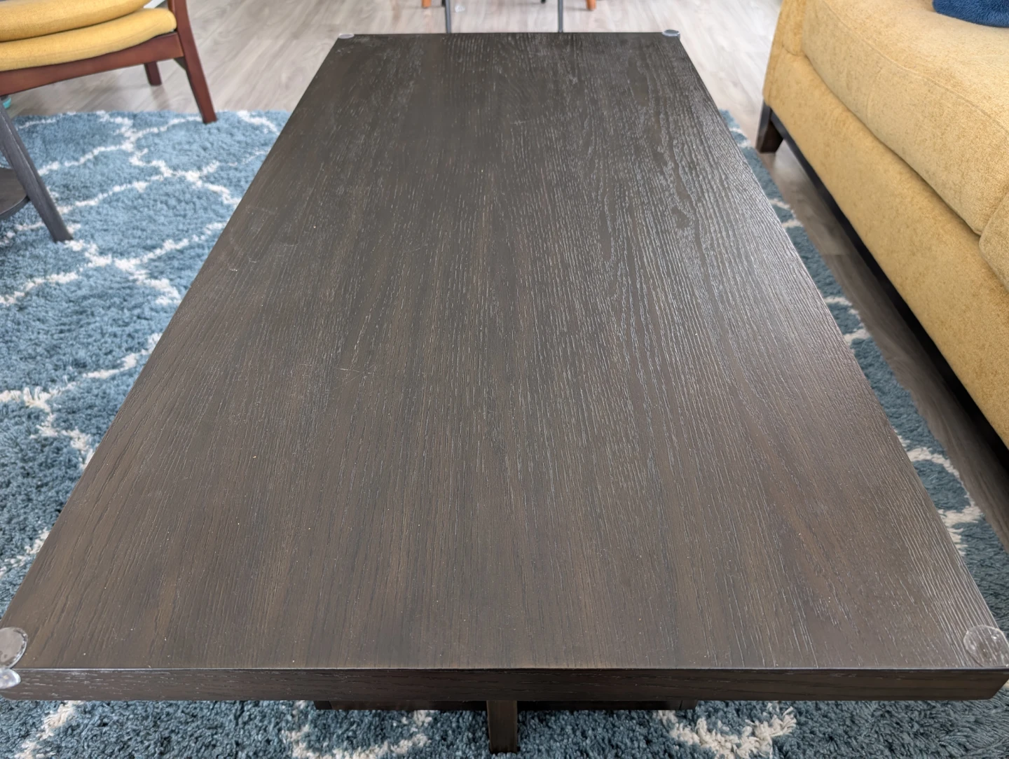 Dark Wood Coffee Table with Shelf - photo 2
