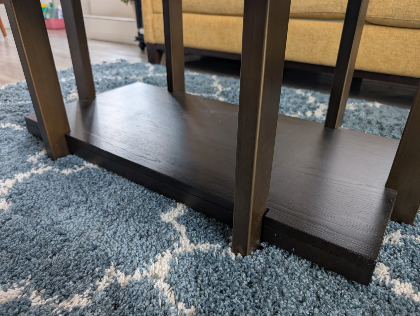 Dark Wood Coffee Table with Shelf - photo 4