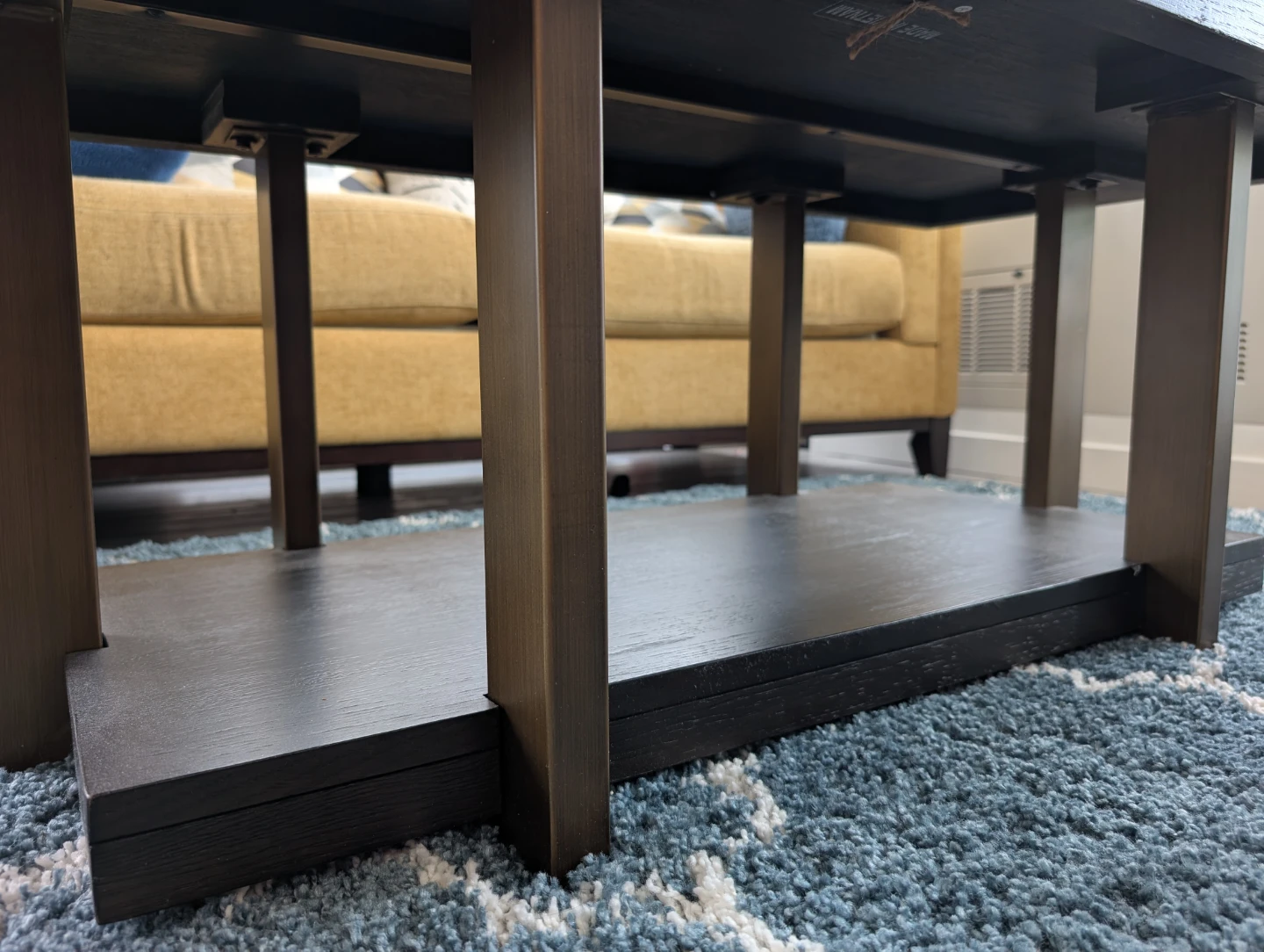 Dark Wood Coffee Table with Shelf - photo 5
