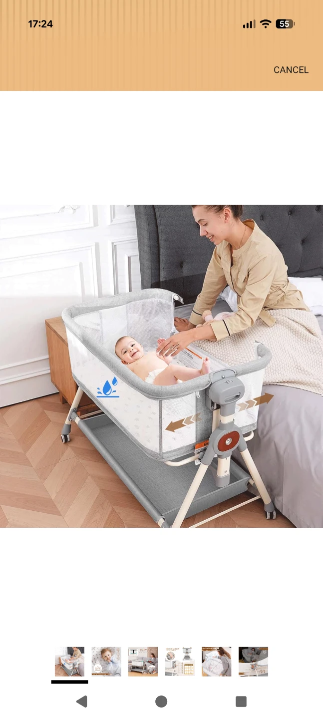 Hichangto Baby Bassinet Rocking Sleeper Grey - photo 2