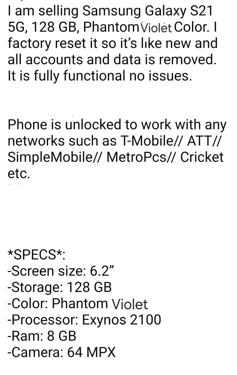 Samsung Galaxy S21 5G 128GB Phantom Violet - photo 5