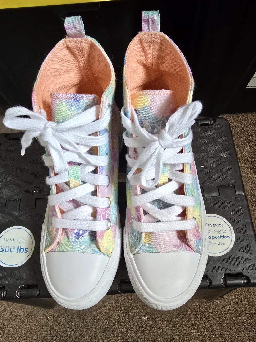 High Top Sneakers with Pastel Smile Print - photo 2