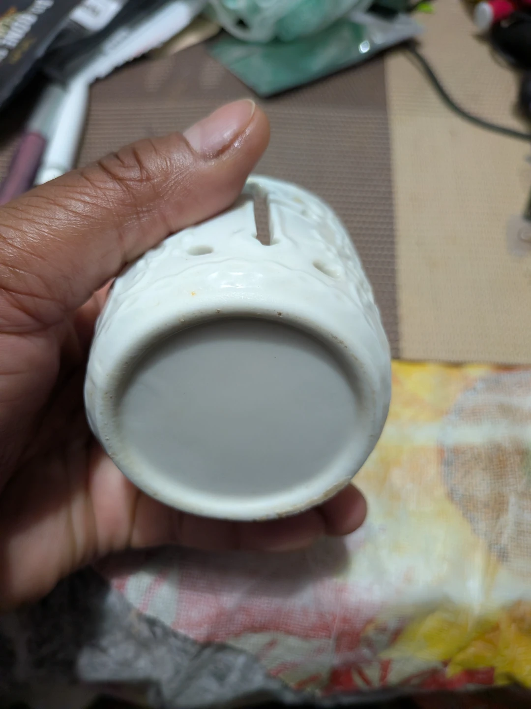 White Ceramic Candle Holder - photo 2