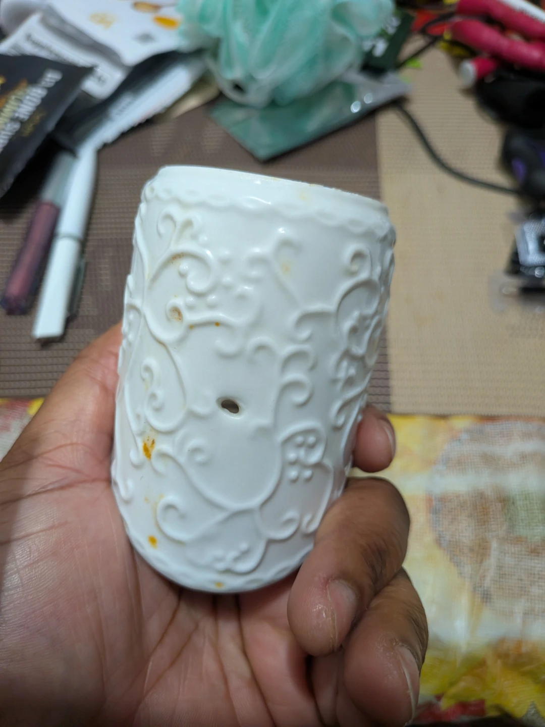 White Ceramic Candle Holder - photo 3