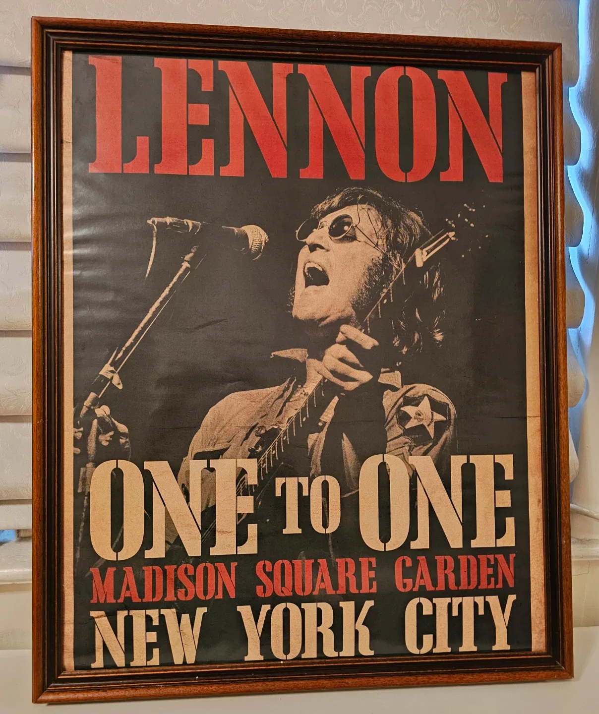 Framed John Lennon 1972  MSG concert poster
