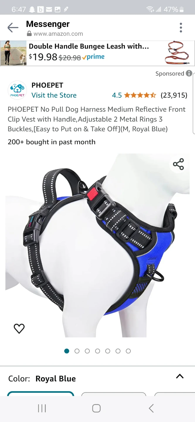 PHOEPET No Pull Dog Harness Medium