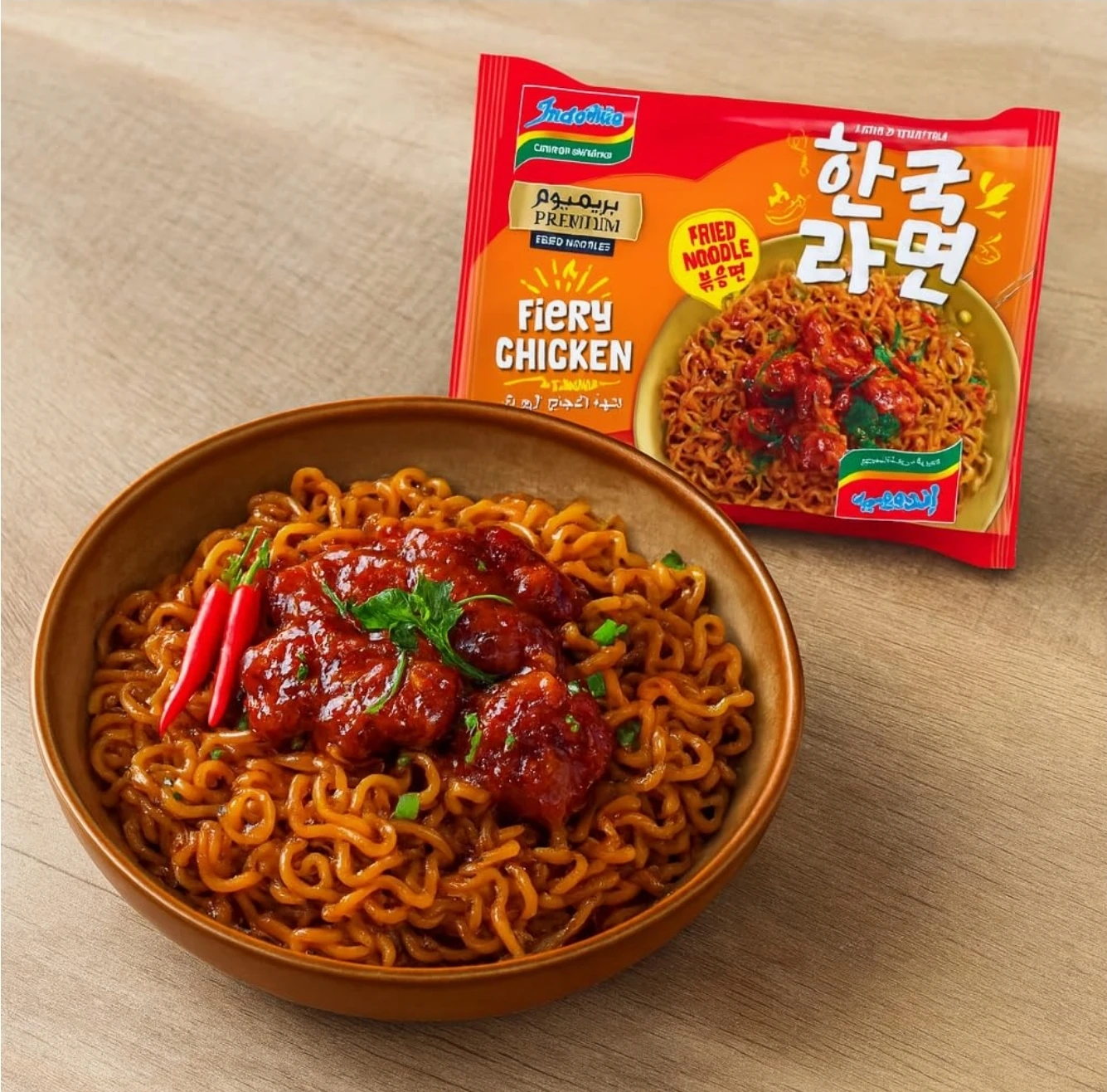 New Indomie fiery Korean Chicken Flavour Instant Noodles