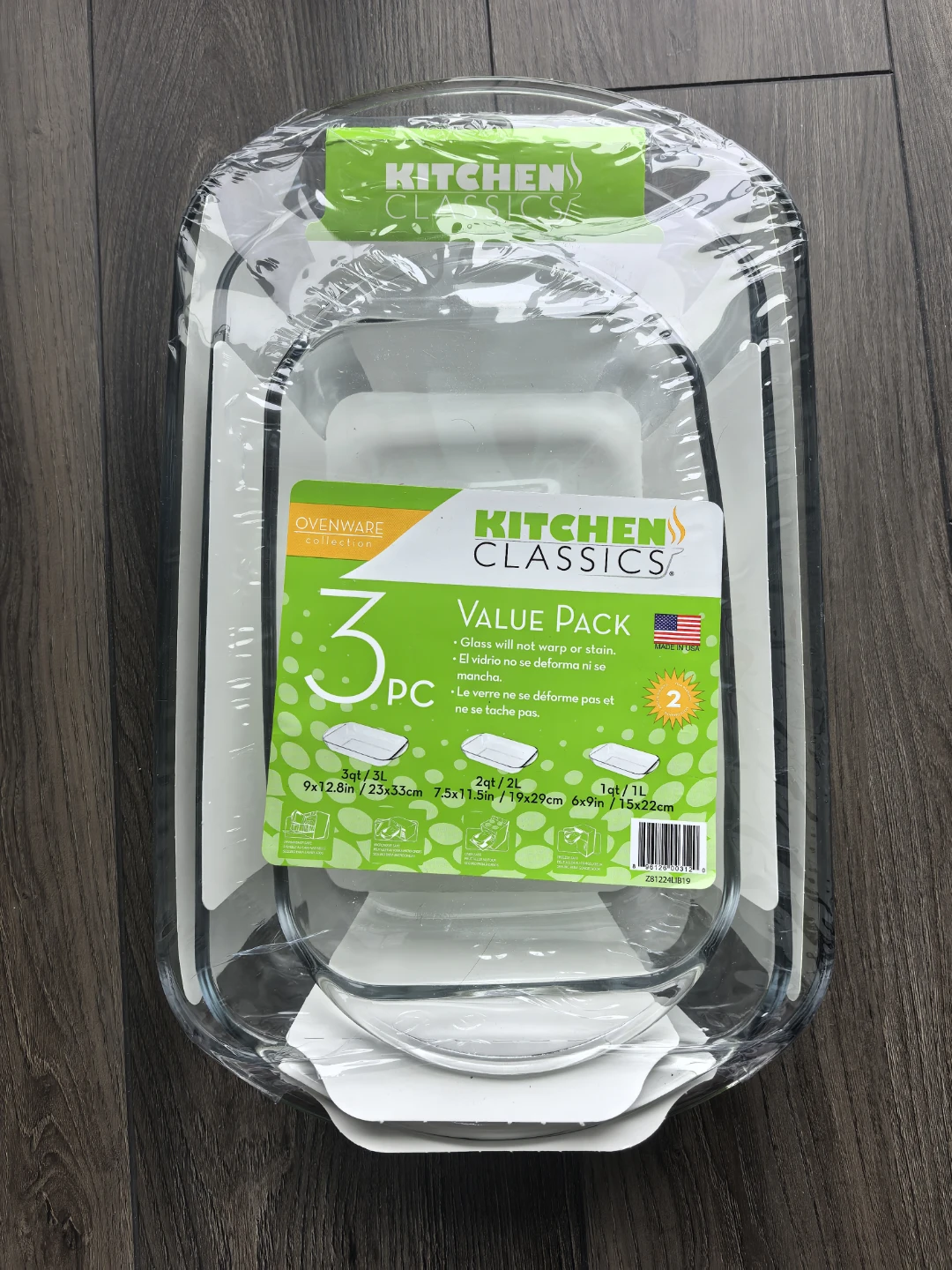Kitchen Classics 3-Piece Glass Bakeware Value Pack
