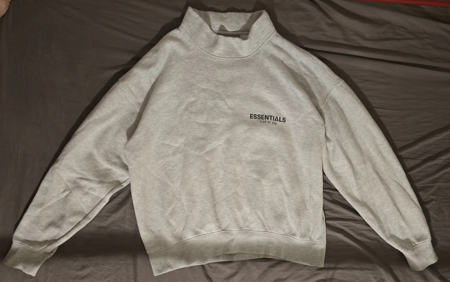 ESSENTIALS Oatmeal Mock Neck Sweatshirt