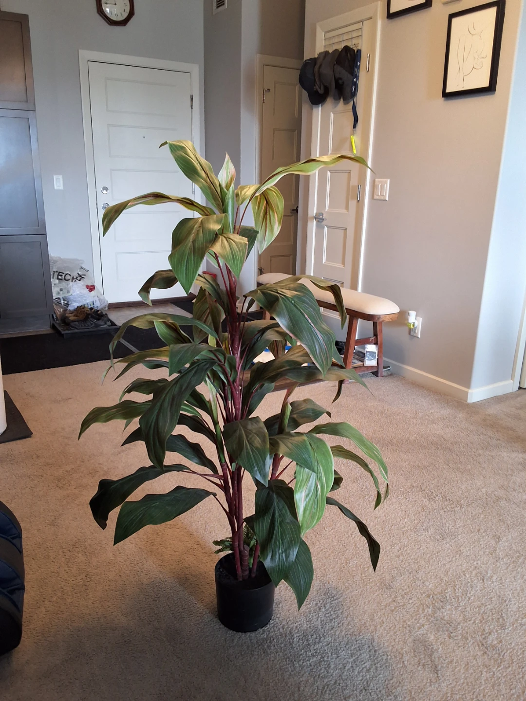Large Faux Plant in Black Pot