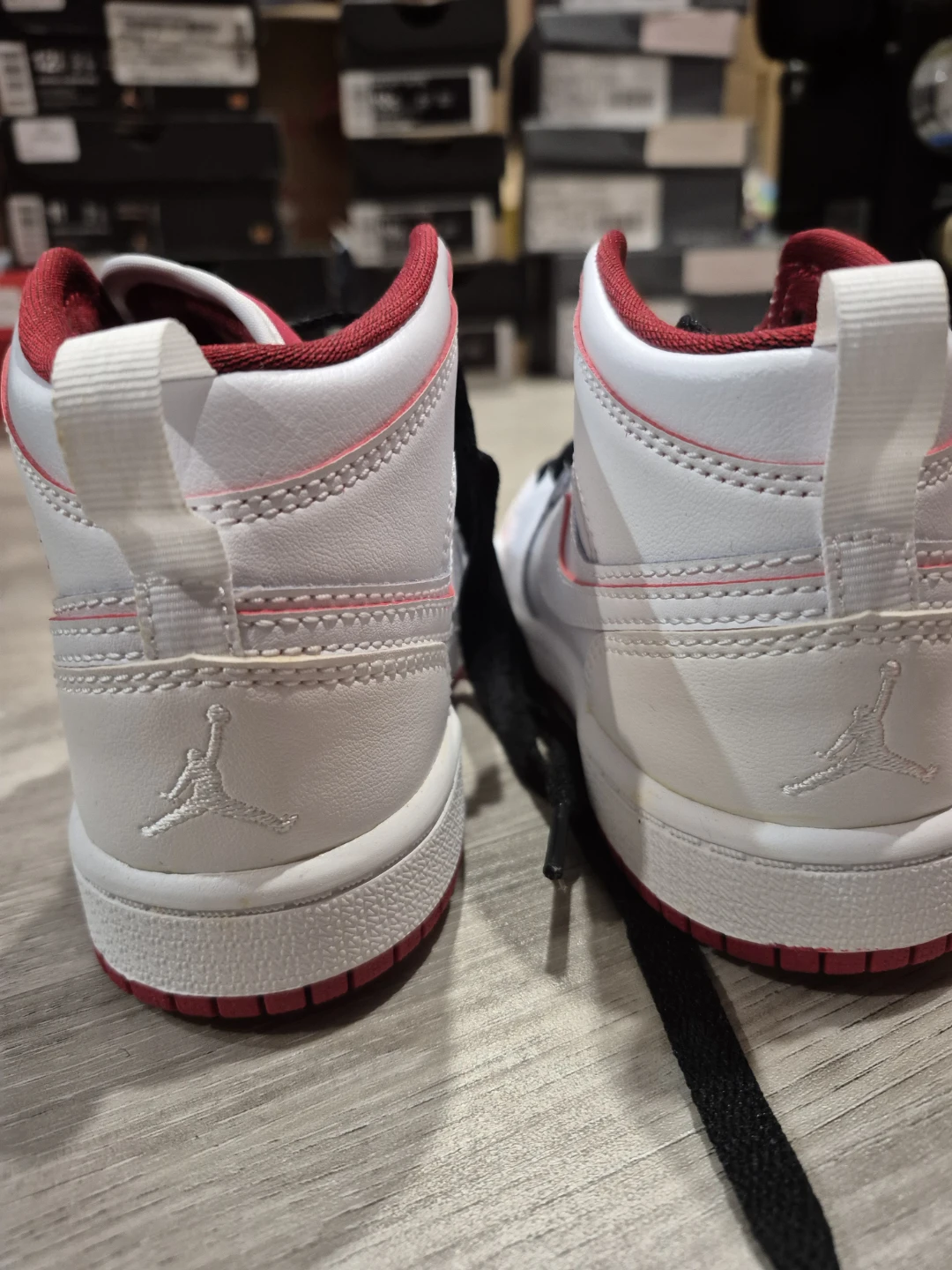 [NEW] Jordan 1 Mid BP White/Gym Red-Black Toddler Shoes 12C - photo 5