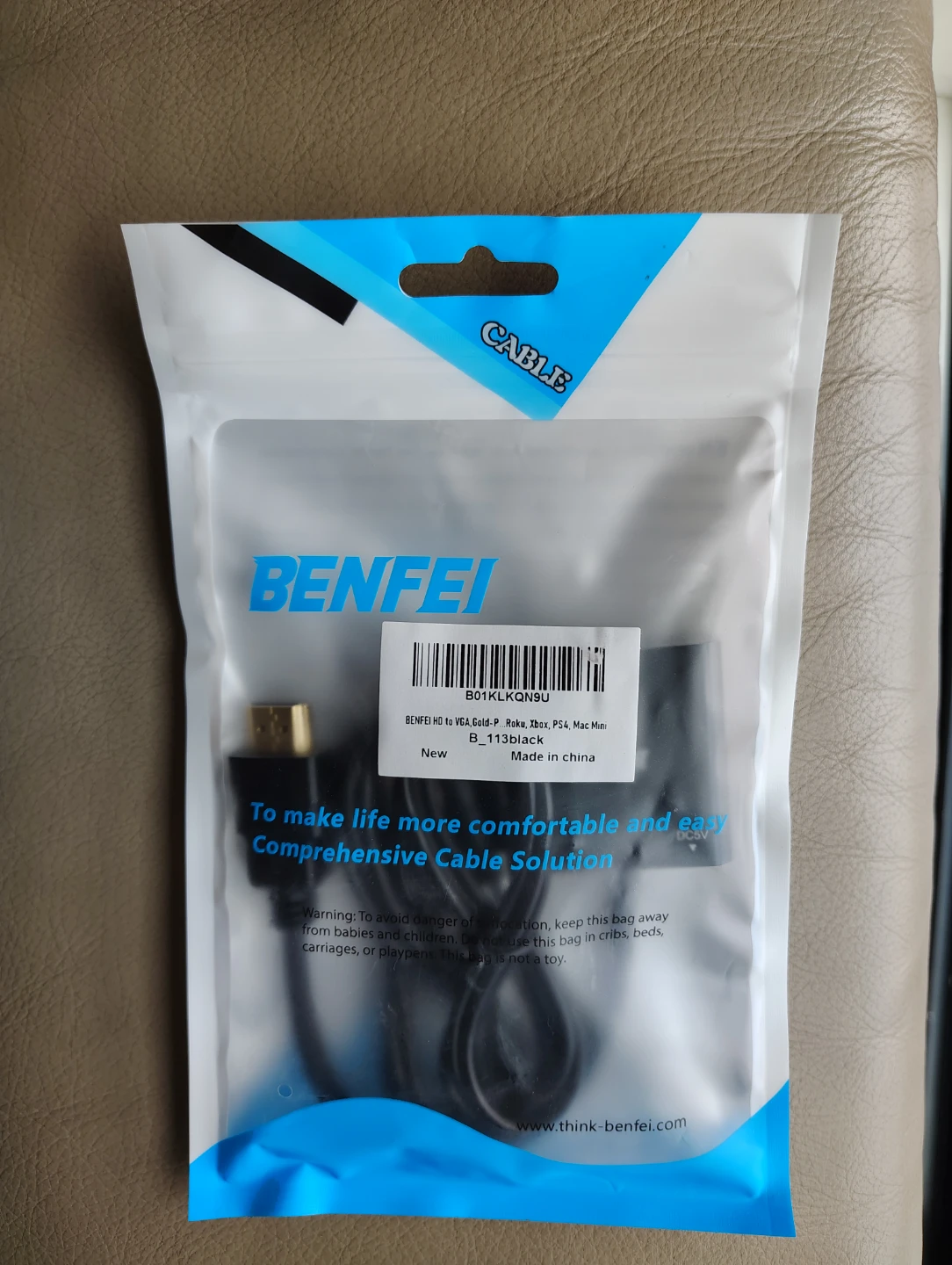 Brand New BENFEI HD to VGA Gold-P Cable