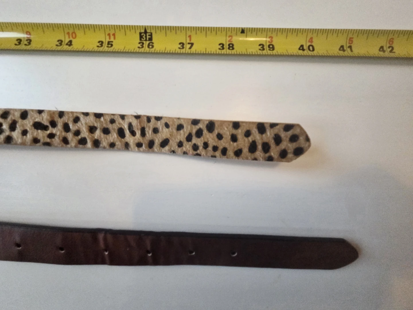 Two belts - faux leather brown and leopard print - photo 3