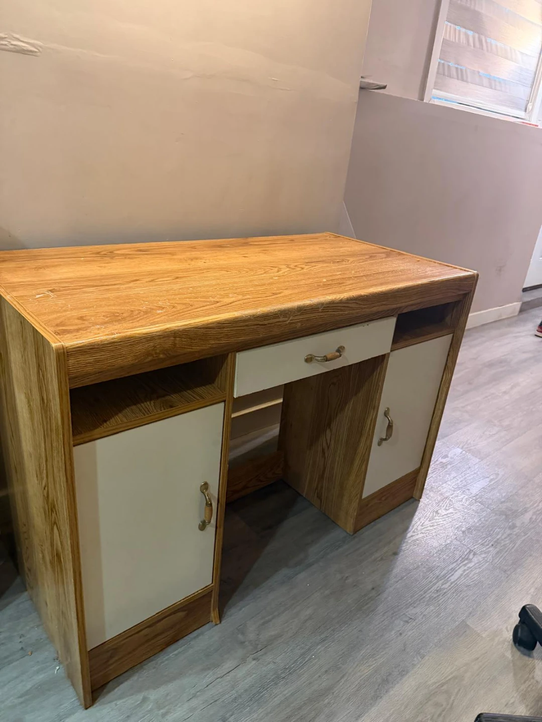 Vintage Wooden Desk and Office Chair - photo 3