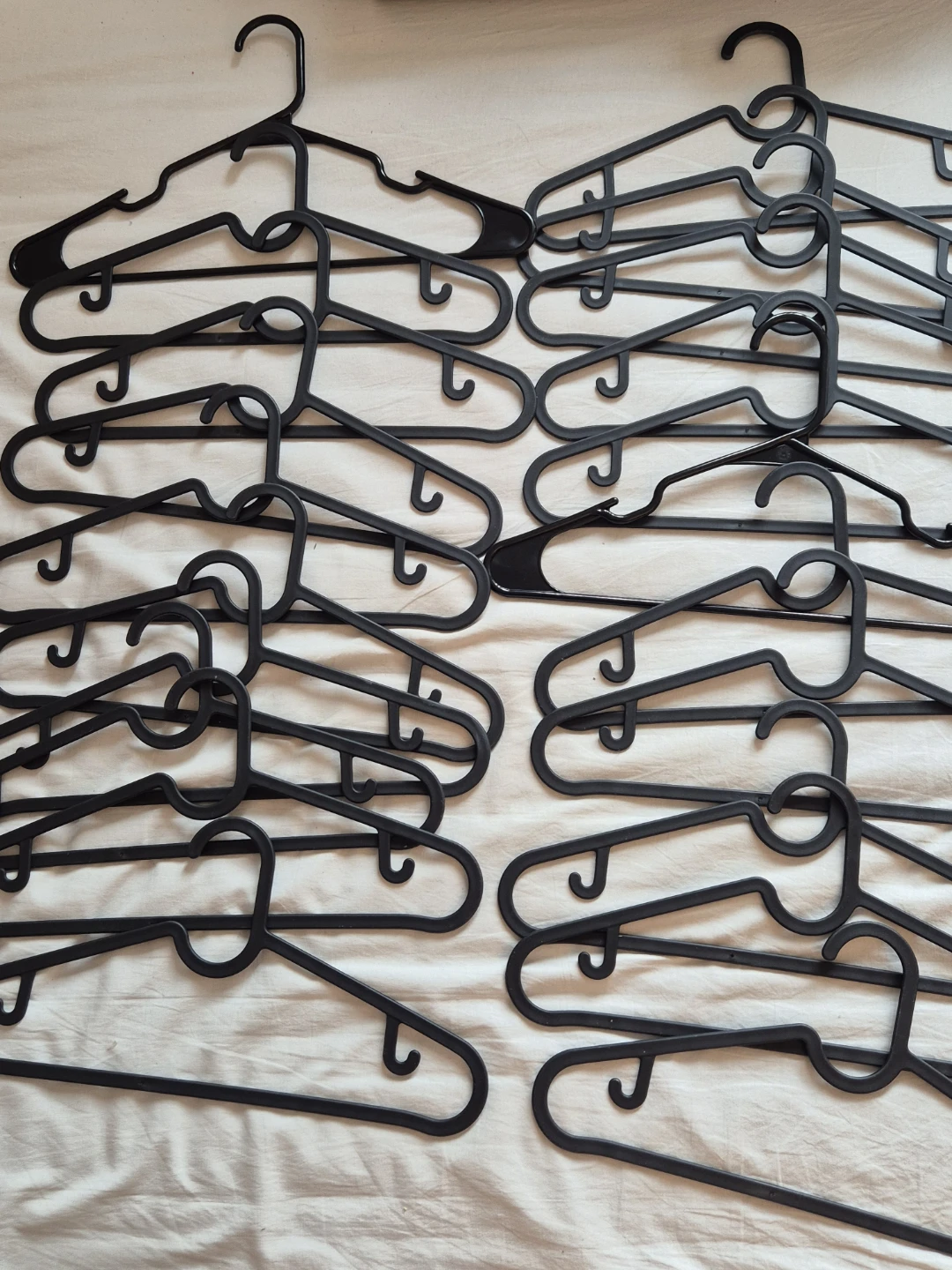 Set of 21 Black Plastic Clothes Hangers