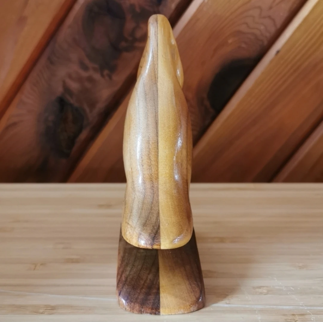 Signed Nova Scotia Hand Carved Wood Bird Folk Art Sculpture - photo 3