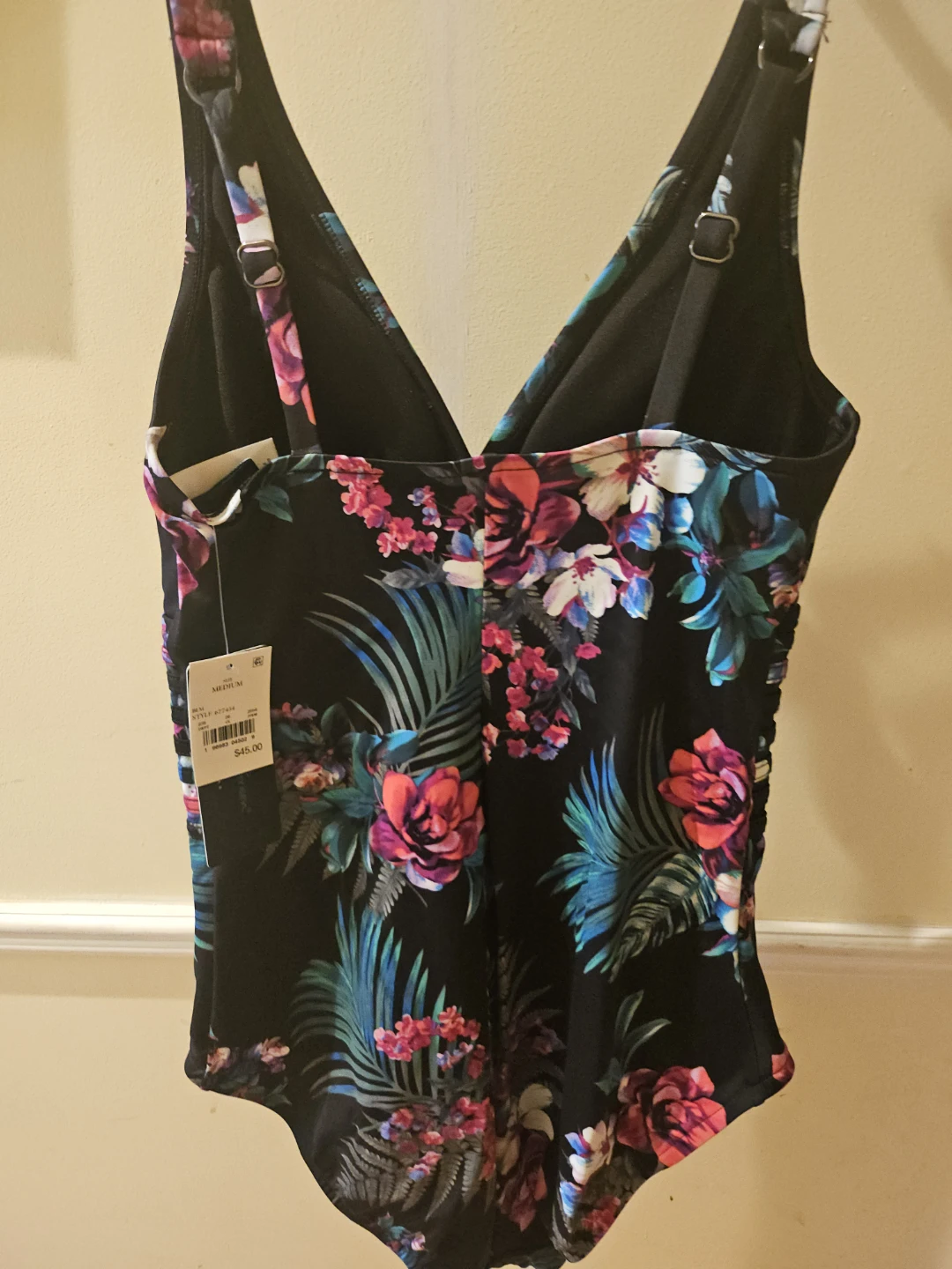 Aqua Green Women's Floral One-Piece Swimsuit Size M