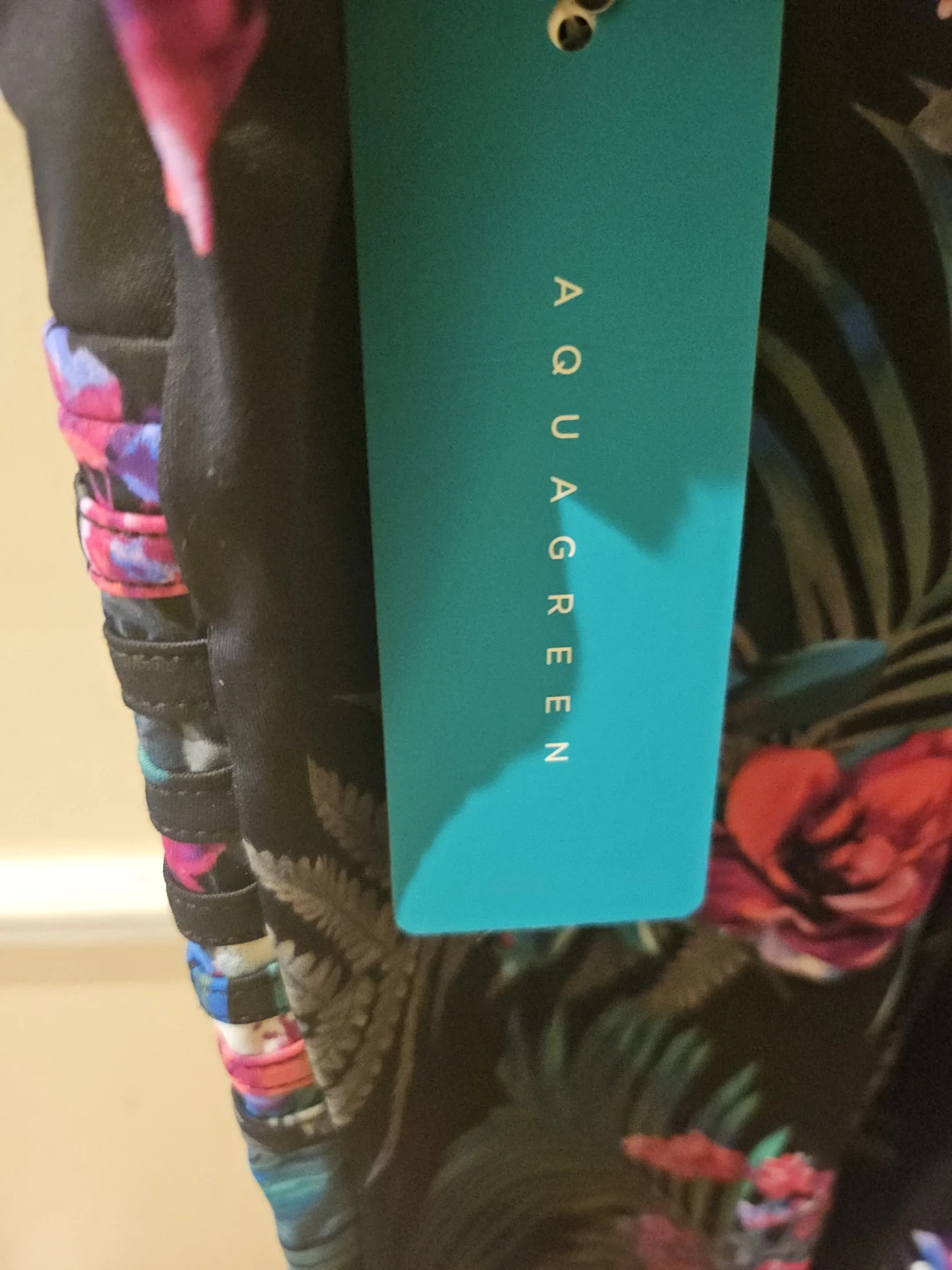 Aqua Green Women's Floral One-Piece Swimsuit Size M - photo 3