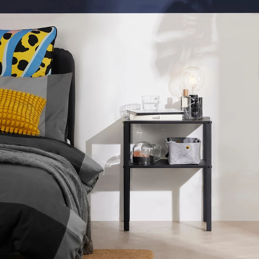 IKEA Knarrevik Metal Nightstand, Black