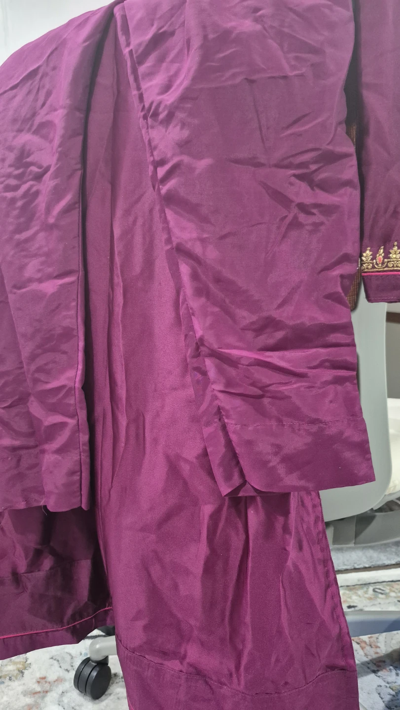 Purple and pink embroidered salwar kameez with dupatta - photo 5