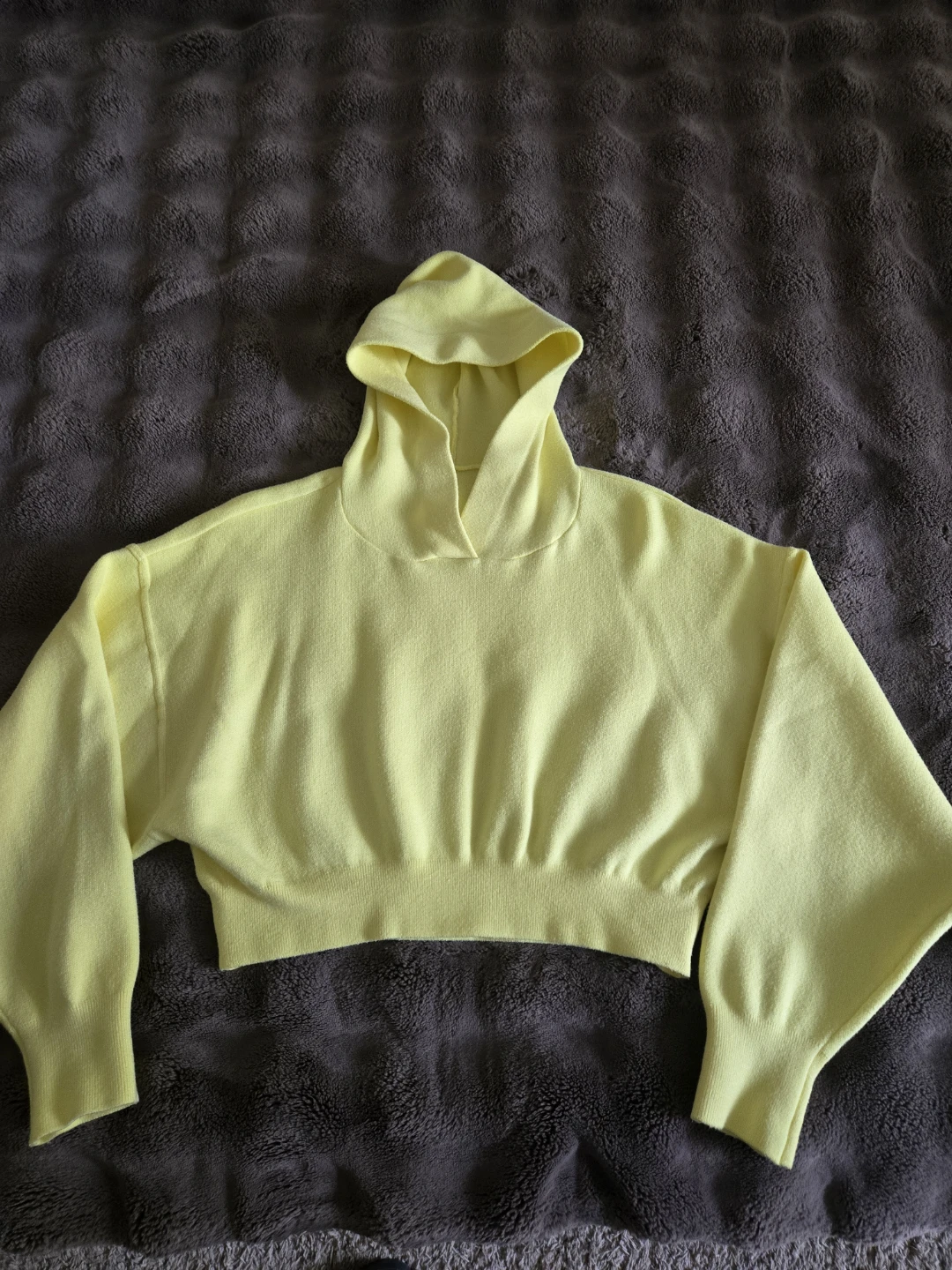 Yellow Cropped Hoodie - photo 4