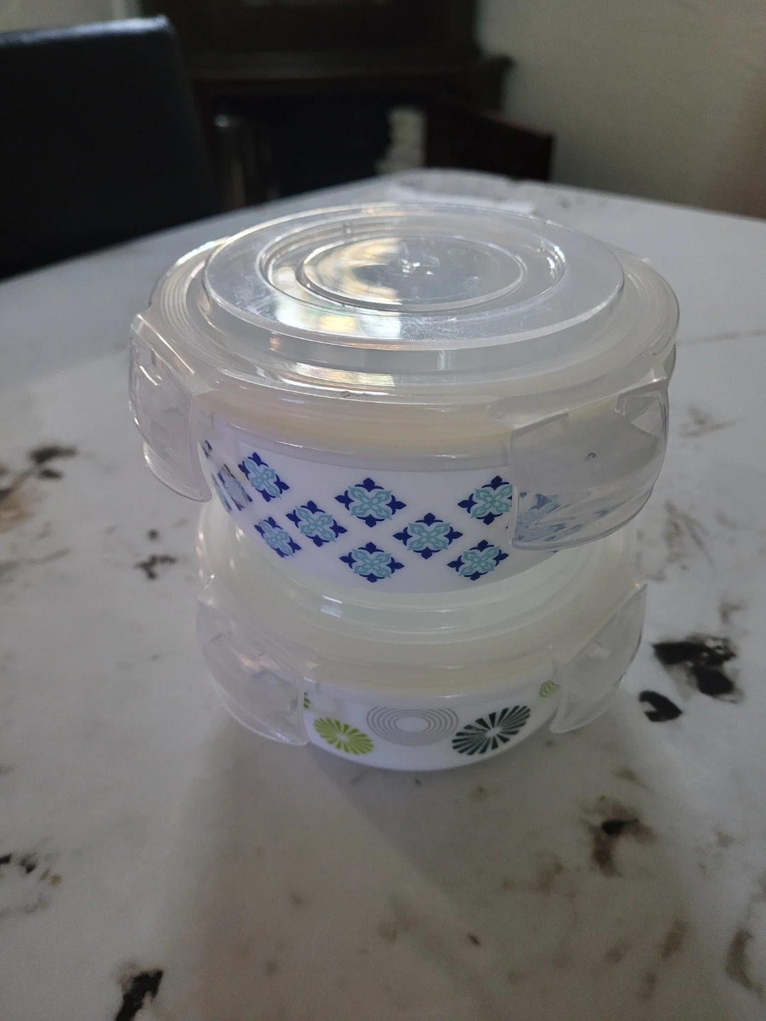 Set of 2 Food Storage glass Bowls with Lids$6 - photo 3