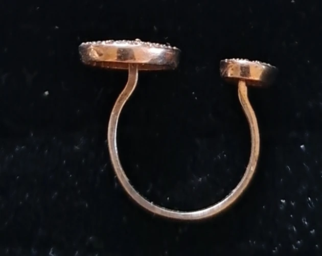 Rose Gold Tone Ring with Pave Setting