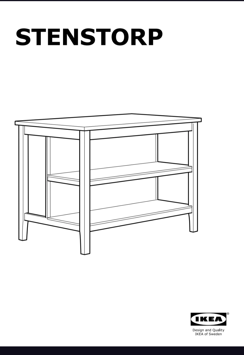 IKEA STENSTORP Kitchen Cart - White, Oak