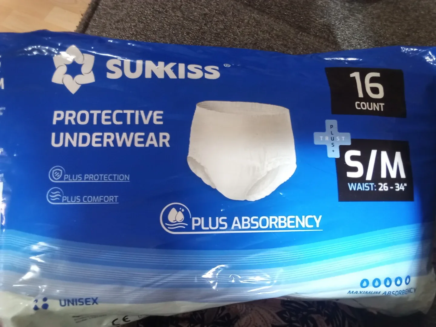 Sunkiss Protective Underwear S/M 16 Count