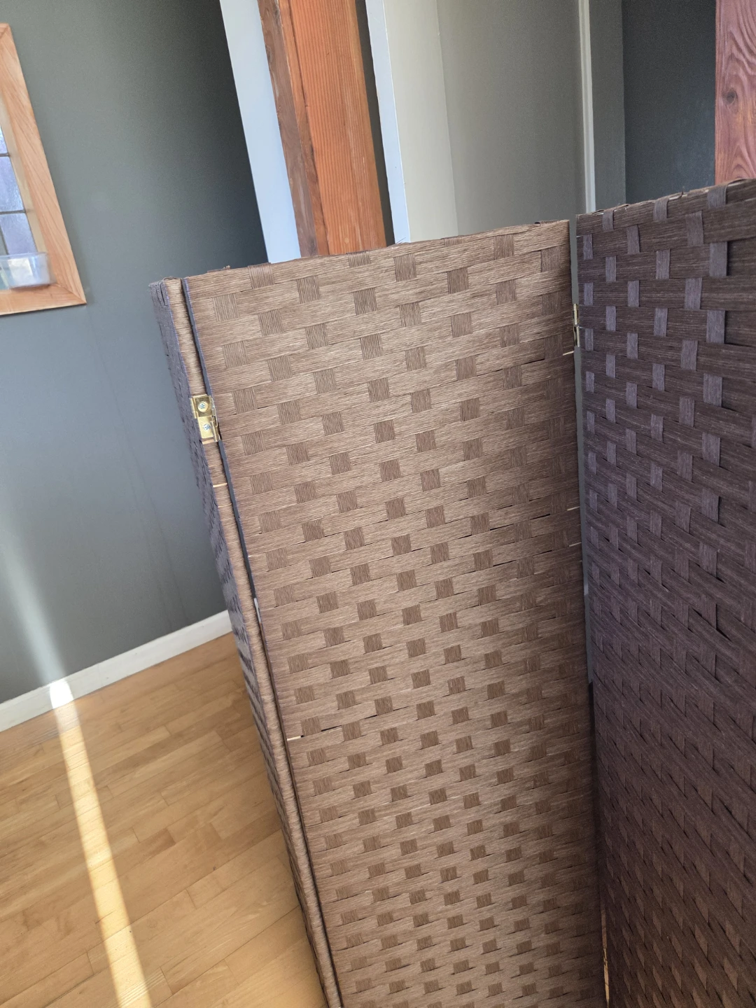 3-Panel Woven Room Divider Screen - photo 2