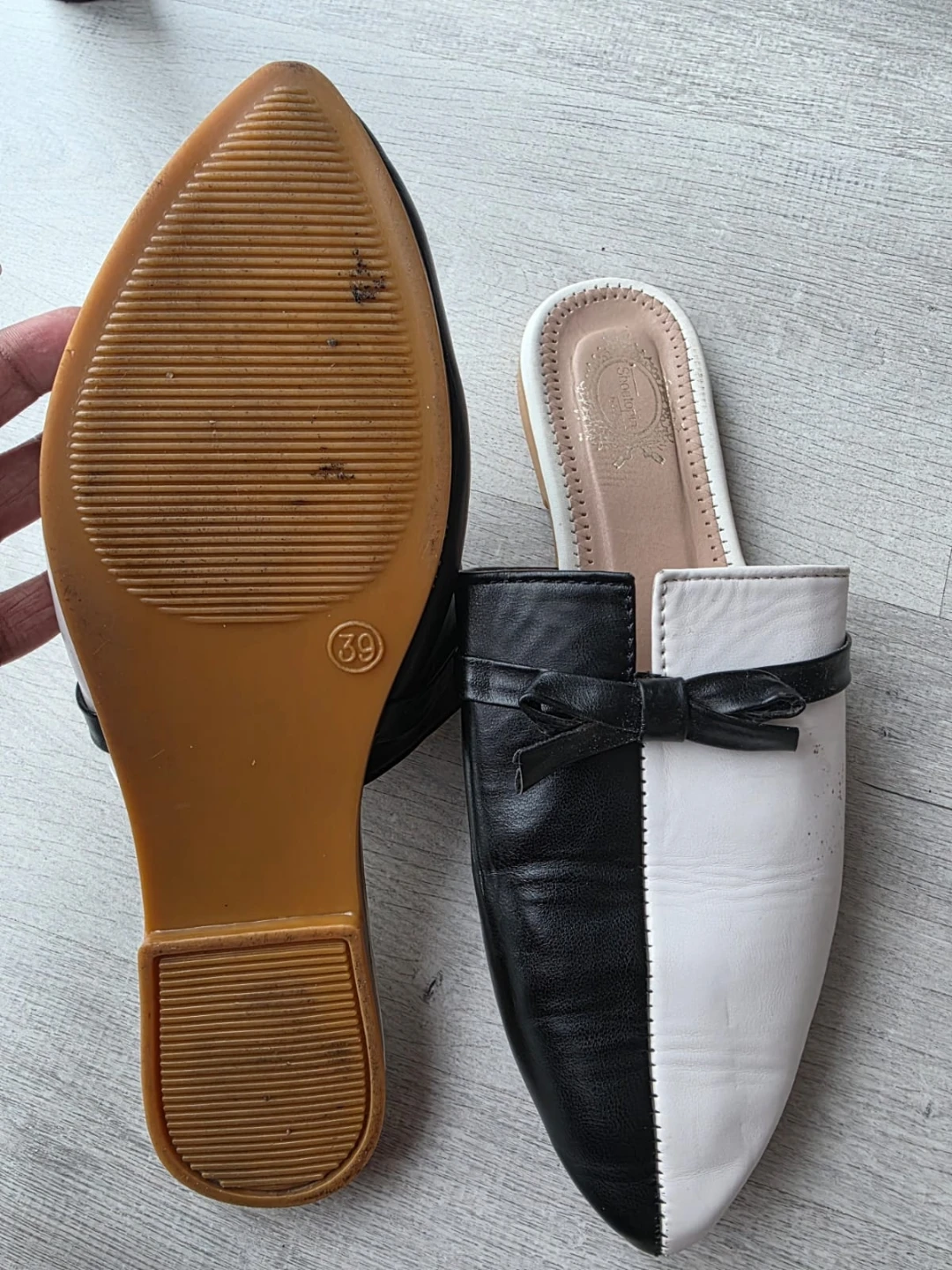 Two-Tone Mules with Bow - photo 2