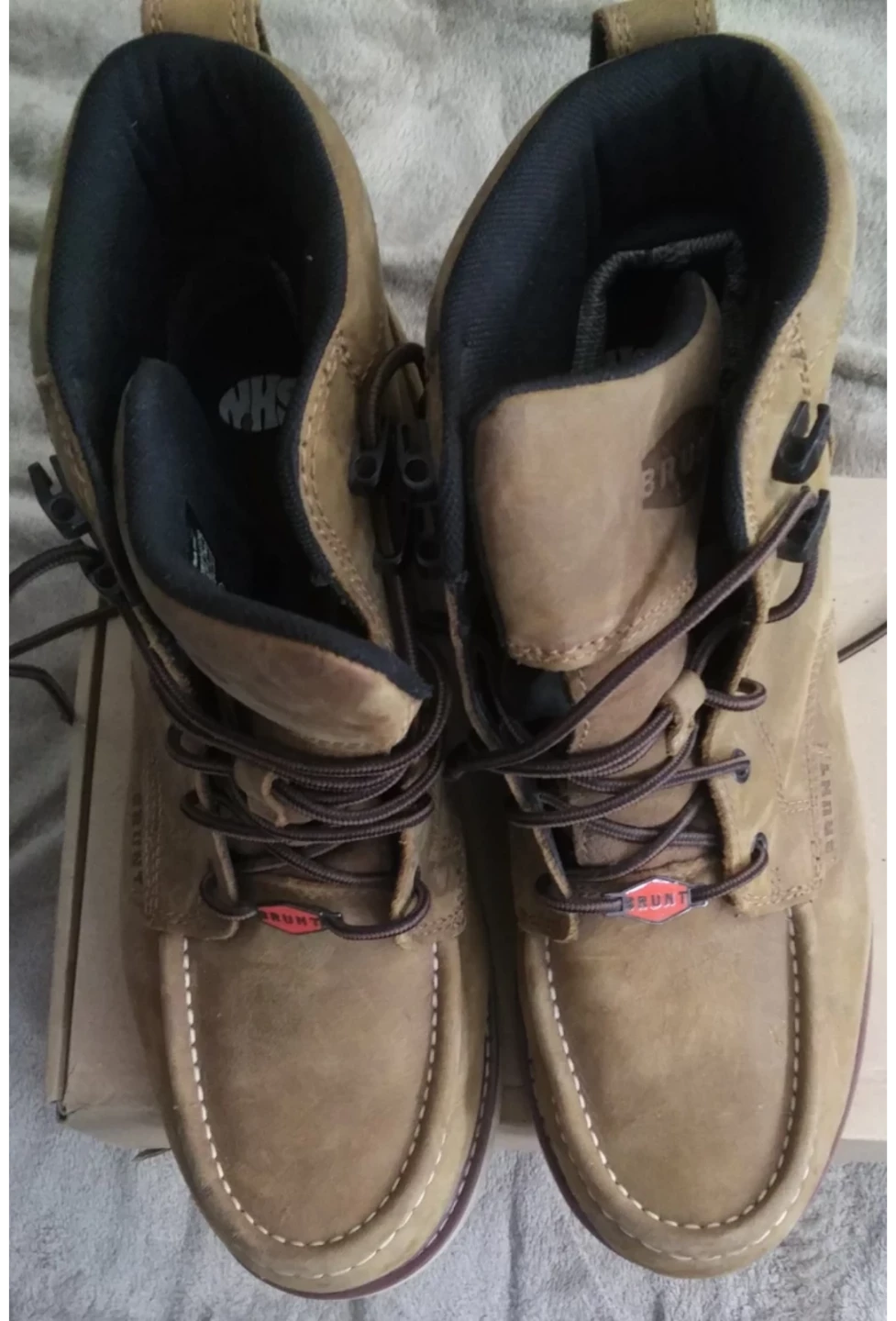 Brunt Work Boots Waterproof Brown Leather Men's Size 13