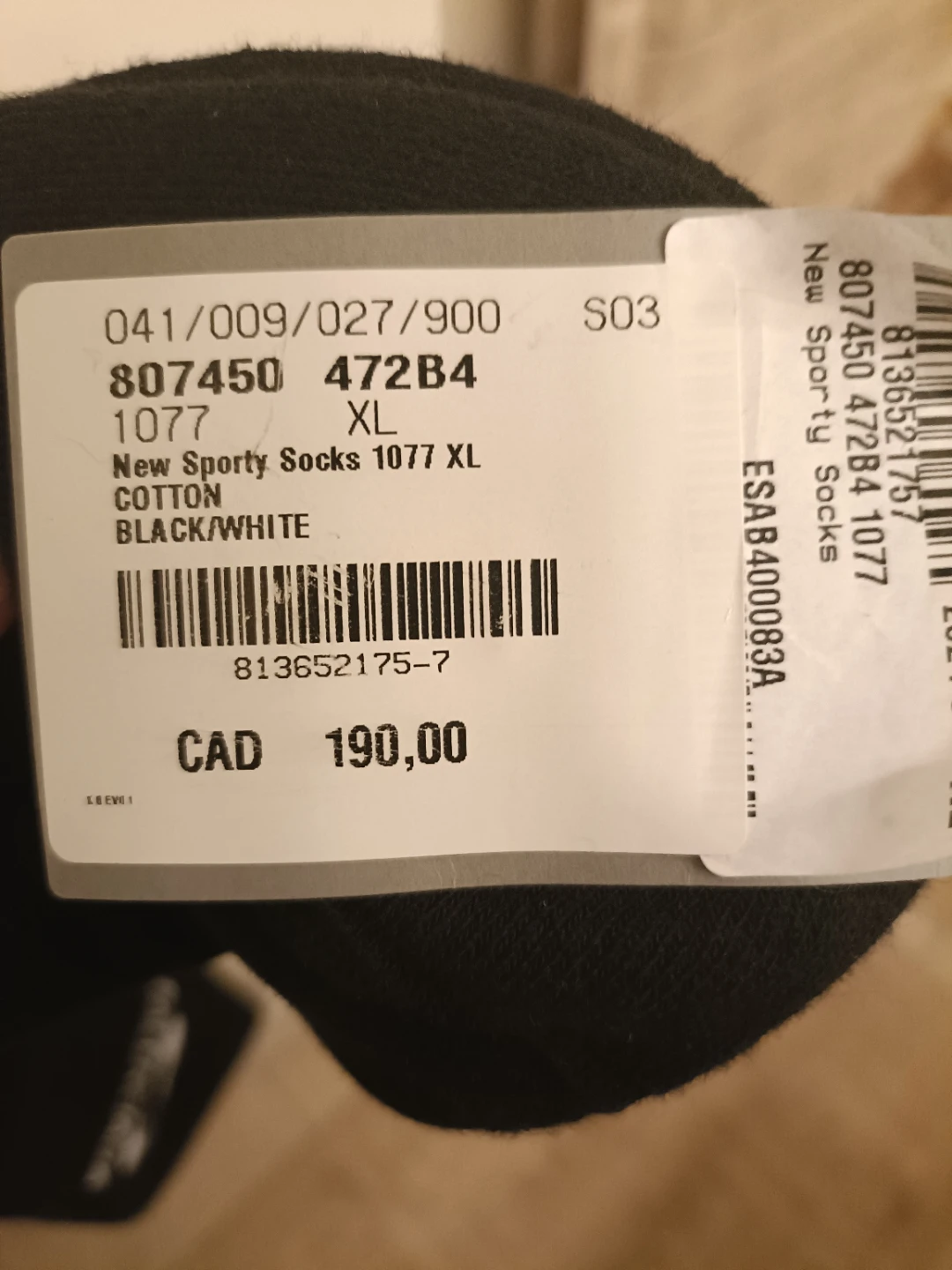 Balenciaga New Sporty Socks XL Black/White - photo 3