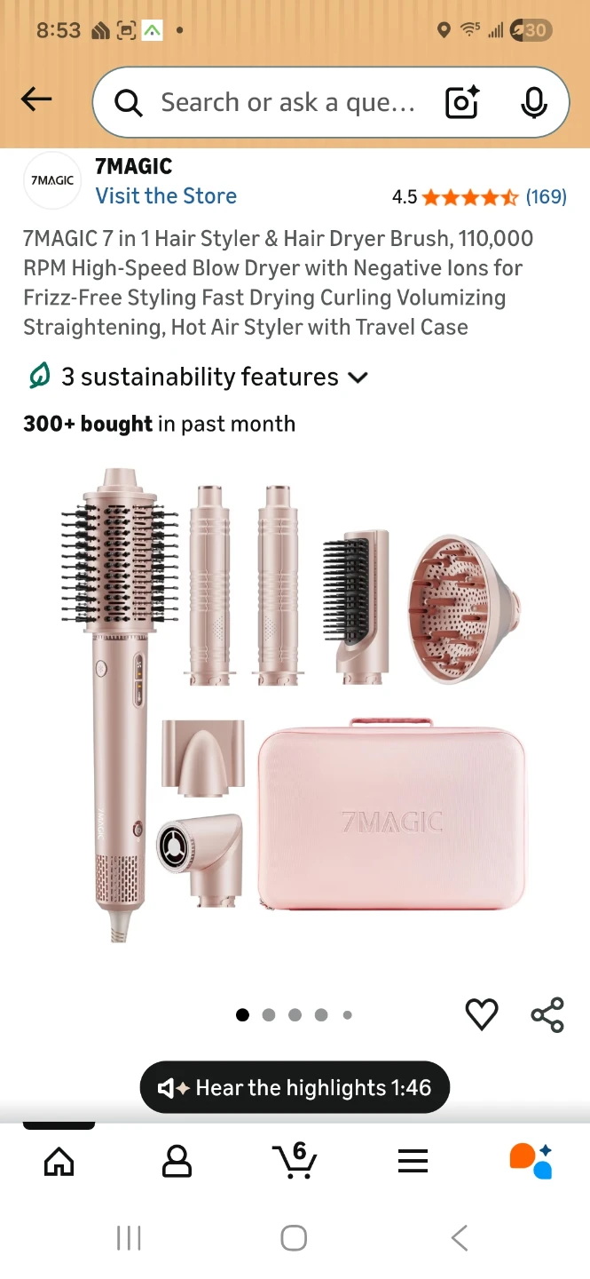 7MAGIC 7-in-1 Hair Styler & Dryer Brush