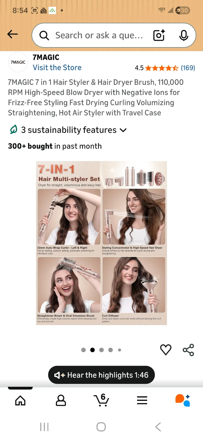 7MAGIC 7-in-1 Hair Styler & Dryer Brush - photo 3